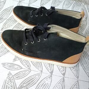 Ugg Kallisto Mid High Sneaker Leather Black Tan Lace Up